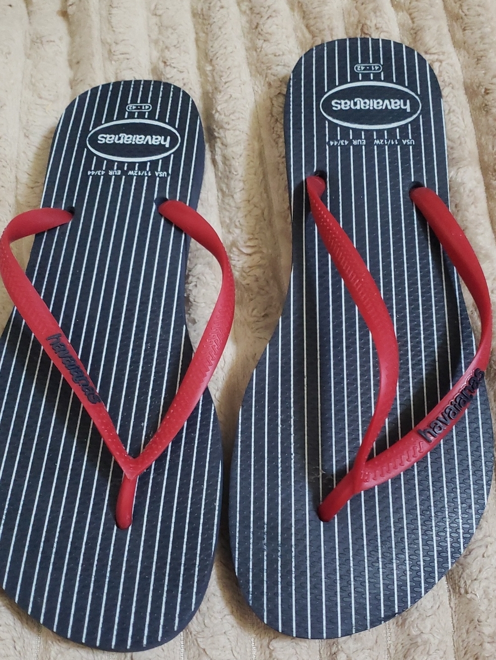 HAVAIANAS Pinstripe Sandals - Thin Strap 41-42